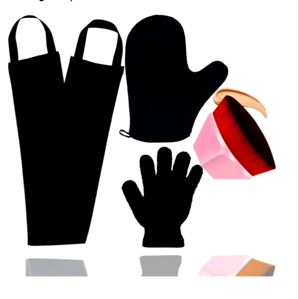 Tanning Glove Mitt Brush and Band Set